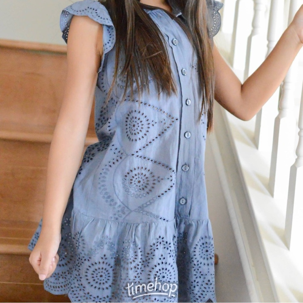 Stella McCartney for GAP Kids Eyelet lace ruffle  dress size S